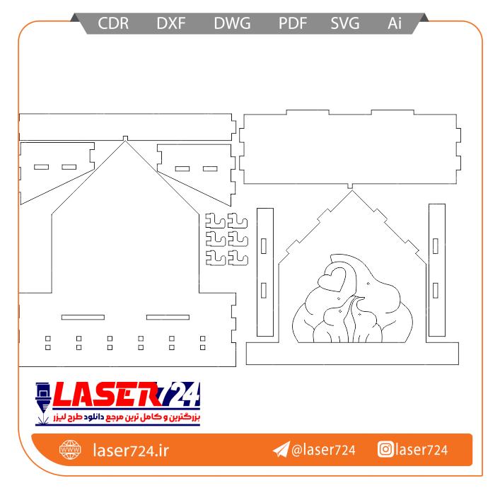 تصویر طرح برش لیزر جا کلیدی  فیل #2